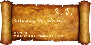 Kalocsay Vulkán névjegykártya